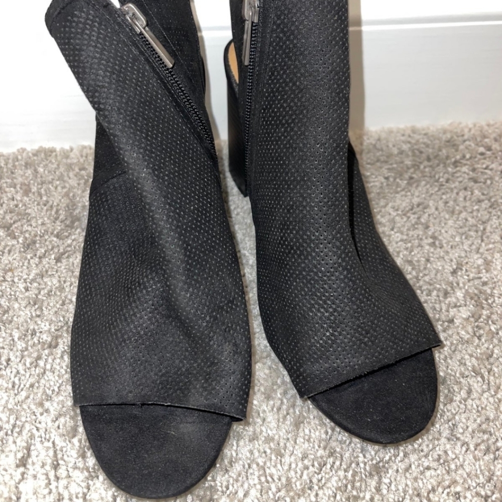 Black Peep Toe Booties